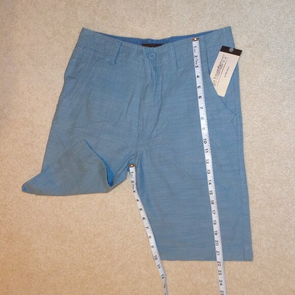 NEW! No Boundaries Mens‎ At the Knee Flat Front Shorts W32 Cotton BlueChamgray - Picture 6 of 6